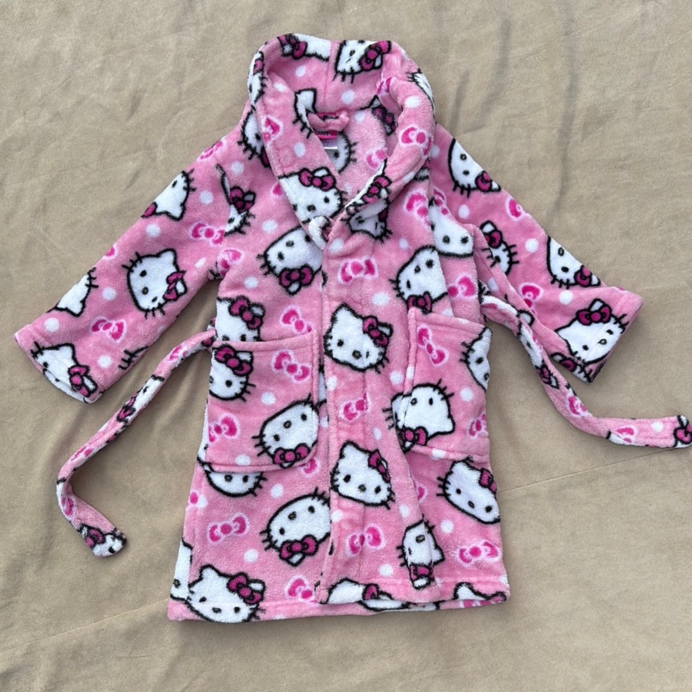 Hello Kitty Pink Fleece Robe Girls - Size 4